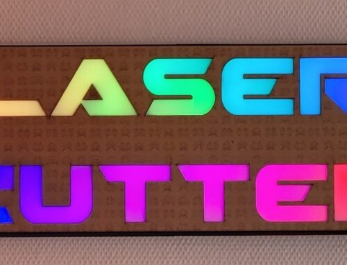 Illuminated laser cutter sign